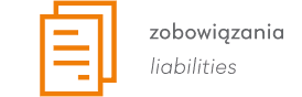 ikona linearna dokumenty jako symbol zobowiązań