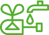 ikona geometryczna linearna jednokolorowa ilustracja wektorowa sadzonek, sprzętu ogrodniczego i nawadniającego jako symbolu kategorii produktów do ogrodu w sklepie internetowym