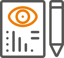 projekt geometrycznej linearnej stylowej ikony jako symbol usług tworzenia ilustracji, infografik i wizualizacji