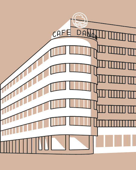 Plakat turystyczny z geometryczną ilustracją i typografią w stylu retro. Przedstawia Katedrę Wawelską w Krakowie.