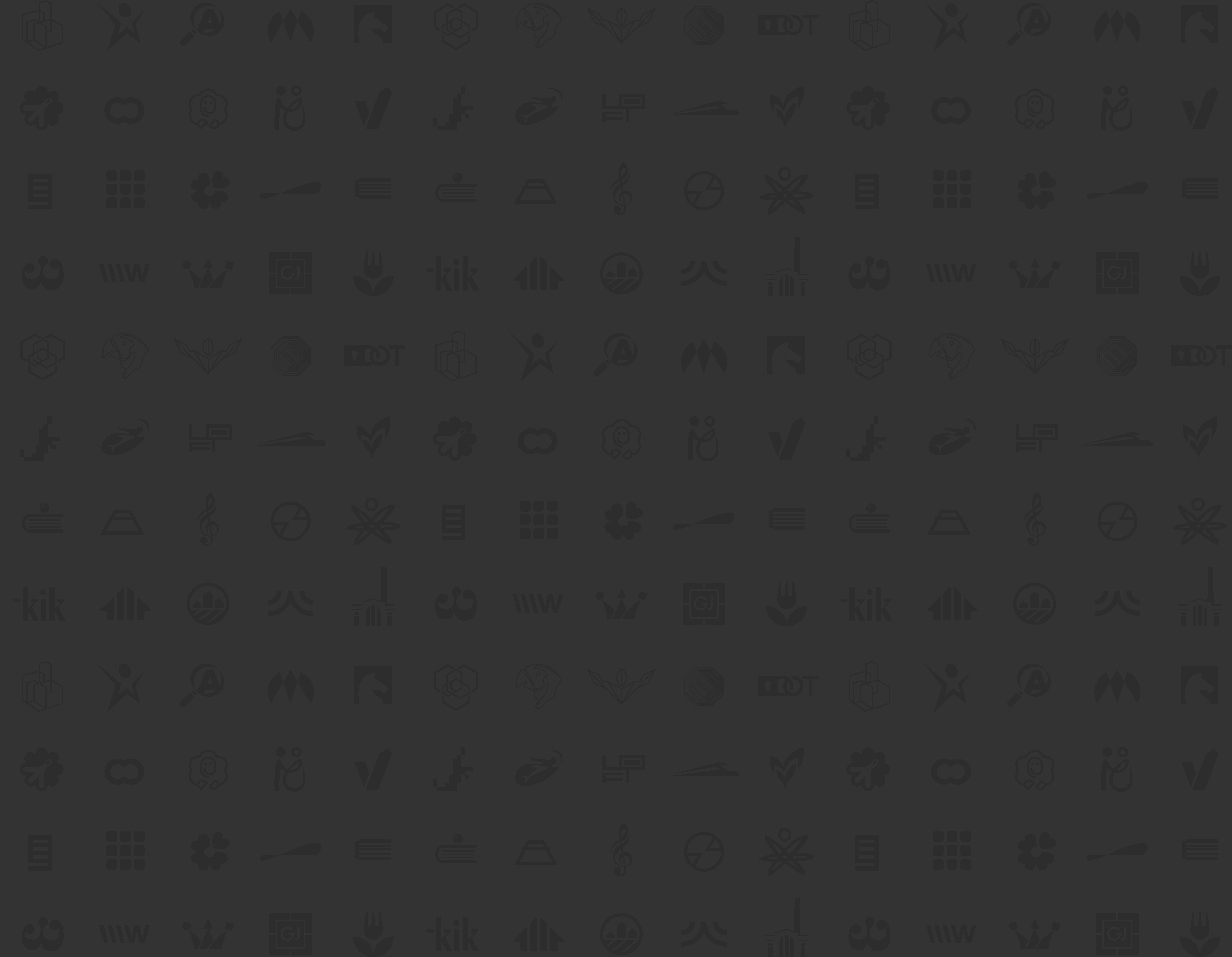 a grid of logo designs designed for various brands by the Rebranding Company
