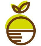 propozycja koncepcji projektu logo firmy spożywczej PureRein, zielone jabłko z listkami w linearnym plecionym koszyku