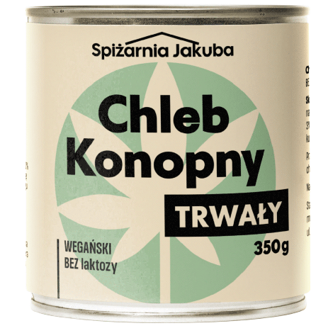 projekt etykiety na puszkę chleba długotrwałego konopnego thc w minimalistycznym geometrycznym plakatowym stylu dla produktów survivalowych, w kolorach pastelowych oraz naturalnego beżu