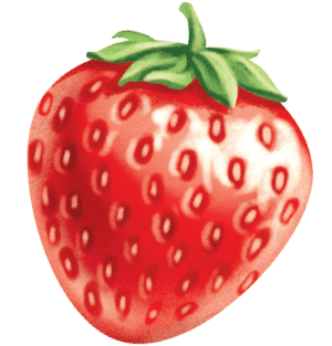 malowany key visual z ilustracją owocu truskawki na etykietę soku smoothie