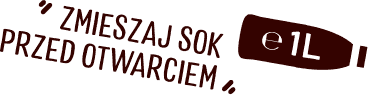 pomysłowa ikona butelki z pojemnością i informacją na panel boczny etykiety soków i smoothie hpp