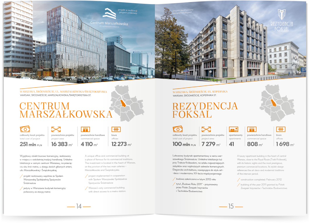 wizualizacje inwestycji i elegancka typografia w czytelnym projekcie portfolio dewelopera