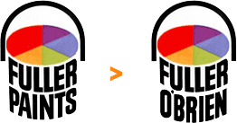 rebranding, odświeżenie projektu logo marki producenta farb Fuller Paints, zmiana nazwy